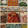 Frutas, acrílico collage sobre tela 80x80 cm.