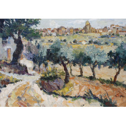 Horta de Sant Joan, acrílico sobre tela 81x116 cm.