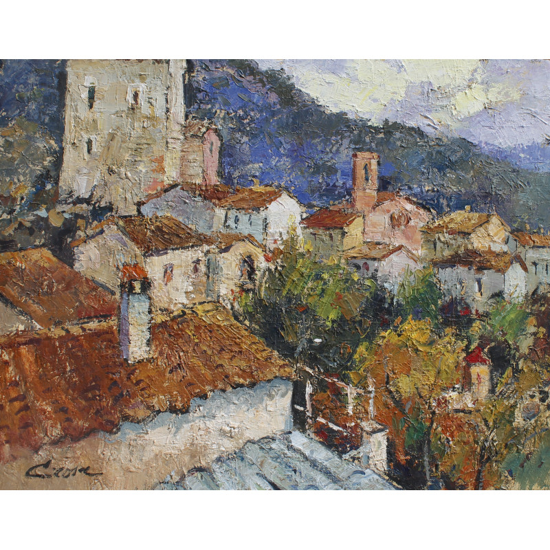 Pueblo, acrílico sobre lienzo 73x92 cm.