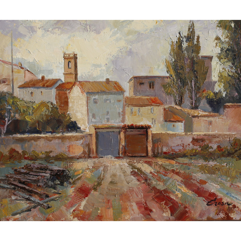 105-Albatàrrec (Lleida) acrílico sobre lienzo 50x61 cm.