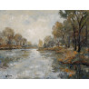 108-Rio Segre en invierno, acrílico sobre lienzo 73x92 cm.