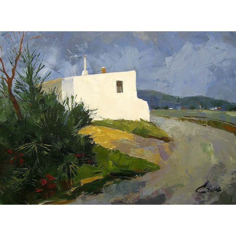 120-Casa blanca  ( Tarragona ) acrílico  tela 50x61 cm.