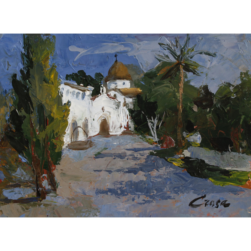 200-ERMITA acrílico sobre cartón preparado 20x28 cm