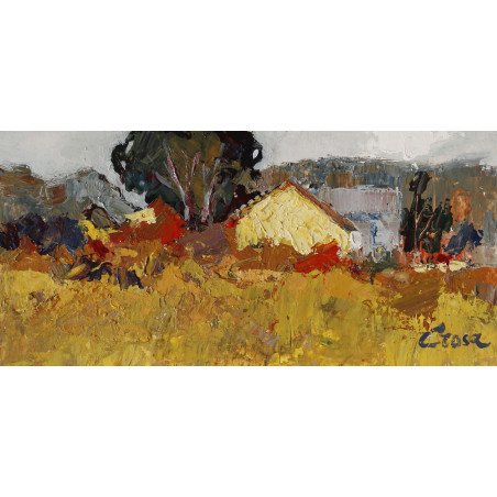 206-PAISAJE-III acrílico sobre cartón preparado 14x30 cm