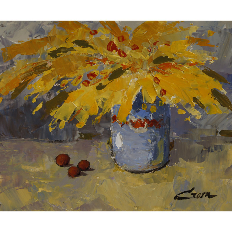 210-FLORES Acrílico sobre cartón preparado 26x22 cm