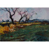 213-ALMENDROS acrílico-cartón preparado 16x22 cm