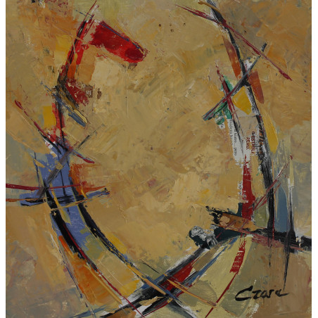 214- ABSTRACCIÓN acrílico sobre cartón preparado 31x30 cm