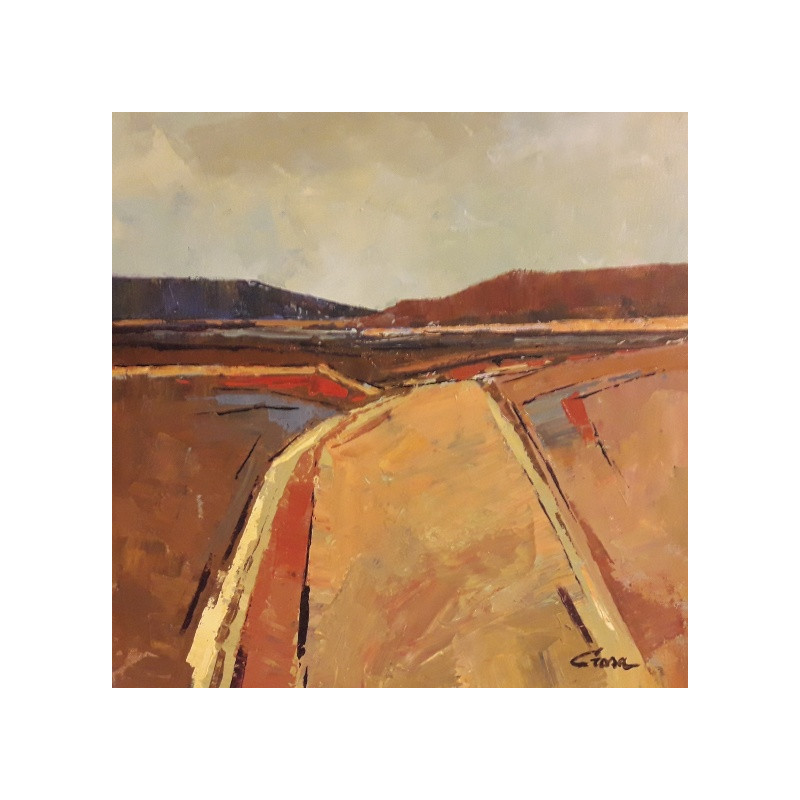 218-PAISSATGE GEOMÈTRIC-I acrílico sobre tela 40x40x3,5 cm