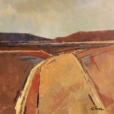 218-PAISSATGE GEOMÈTRIC-I acrílico sobre tela 40x40x3,5 cm