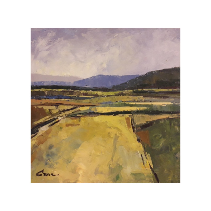 219-PAISAJE GEOMÉTRICO-II acrílico sobre tela 40x40x3,5 cm