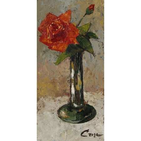 223-ROSA acrílico sobre cartón de paspertú 33x16 cm