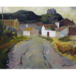 230-CASAS BLANCAS (Monzón), acrílico sobre lienzo 50x61 cm (opción de marco, consultar)