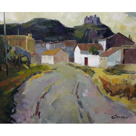 230-CASAS BLANCAS (Monzón), acrílico sobre lienzo 50x61 cm (opción de marco, consultar)