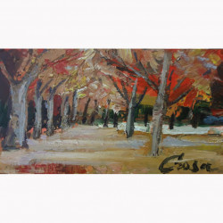 236-BOSQUE, acrílico sobre superficie consistente y estable  16x22 cm