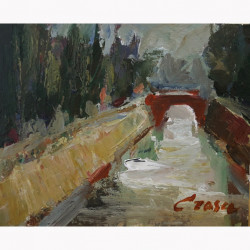 239-PUENTE, acrílico sobre superficie consistente y estable, 16x22 cm aprox