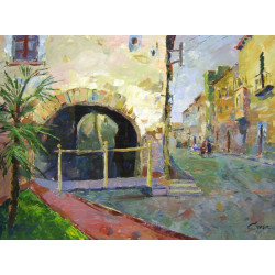 20-CALLE DE AITONA (Lleida) acrílico sobre lienzo 89x116 cm.