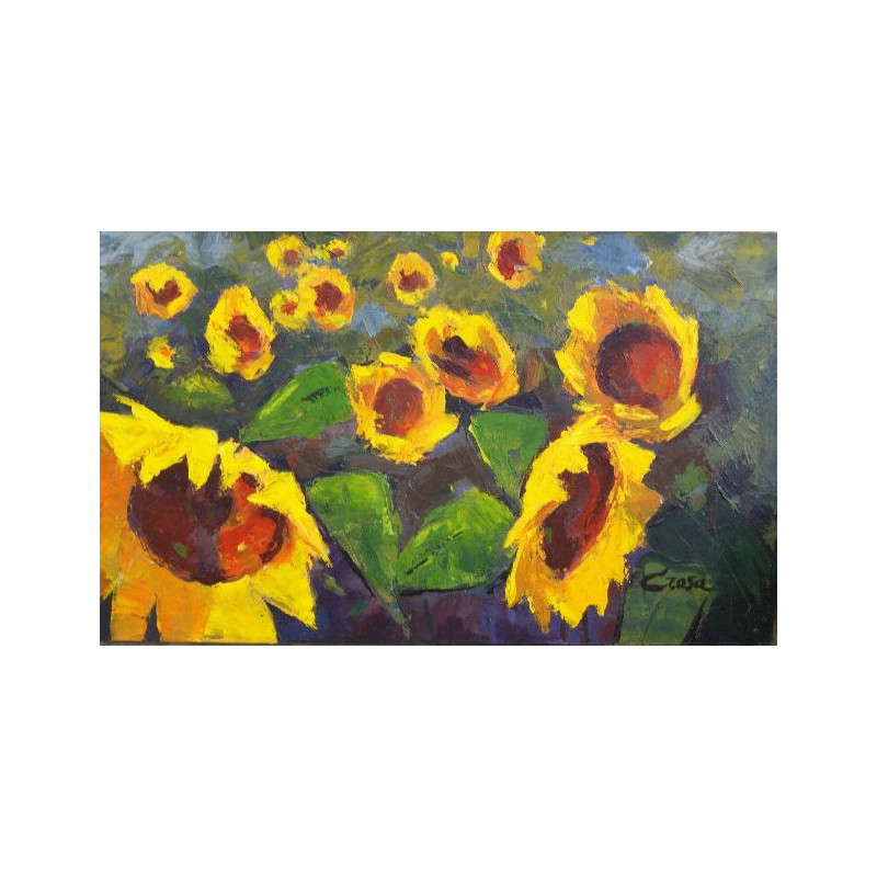 Girasoles - II 46x55x3,5 cm. Acrílico / tela