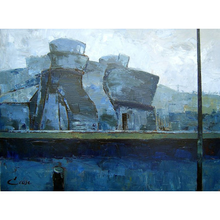 109-GUGGENHEIM ( Bilbao ) 54x81x3,5 cm acrílico sobre lienzo (posiblidad de marco, consultar)