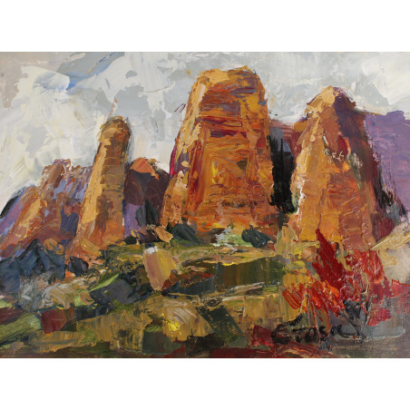 53-LOS MALLOS DE RIGLOS (Huesca), acrlico 17x22 cm